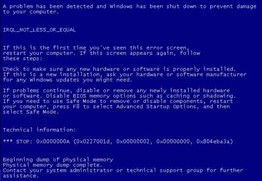 Blue Screen of Death