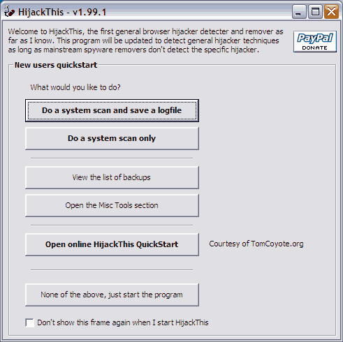 HijackThis screenshot