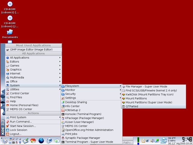 mepisscreen2 HowTo: Repartition Hard Drive without Reformatting