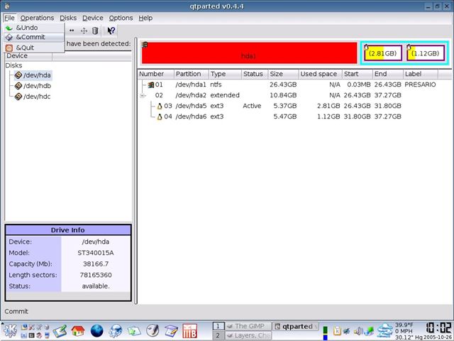 mepisscreen5 HowTo: Repartition Hard Drive without Reformatting
