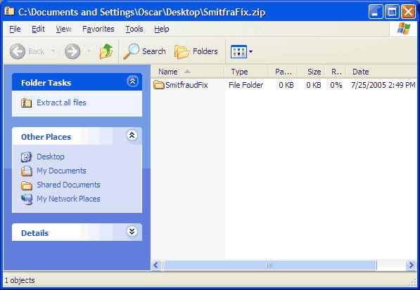 Open Zip File Window